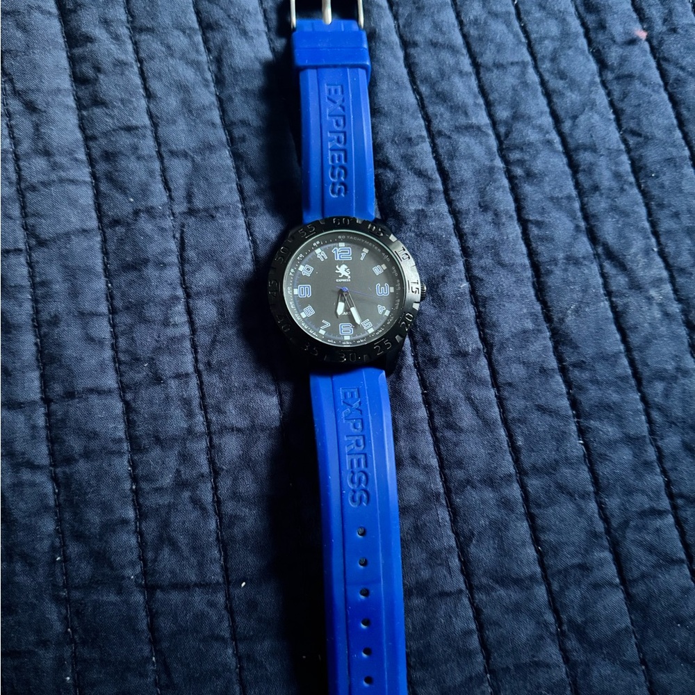 Express Black Dial with Blue Strap Watch